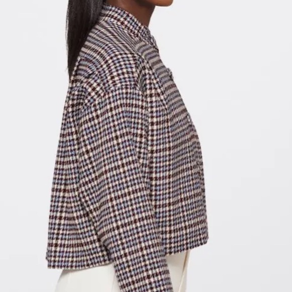 NWT REBECCA TAYLOR techy houndstooth wool blend jacket size L msrp $525 - Picture 6 of 15